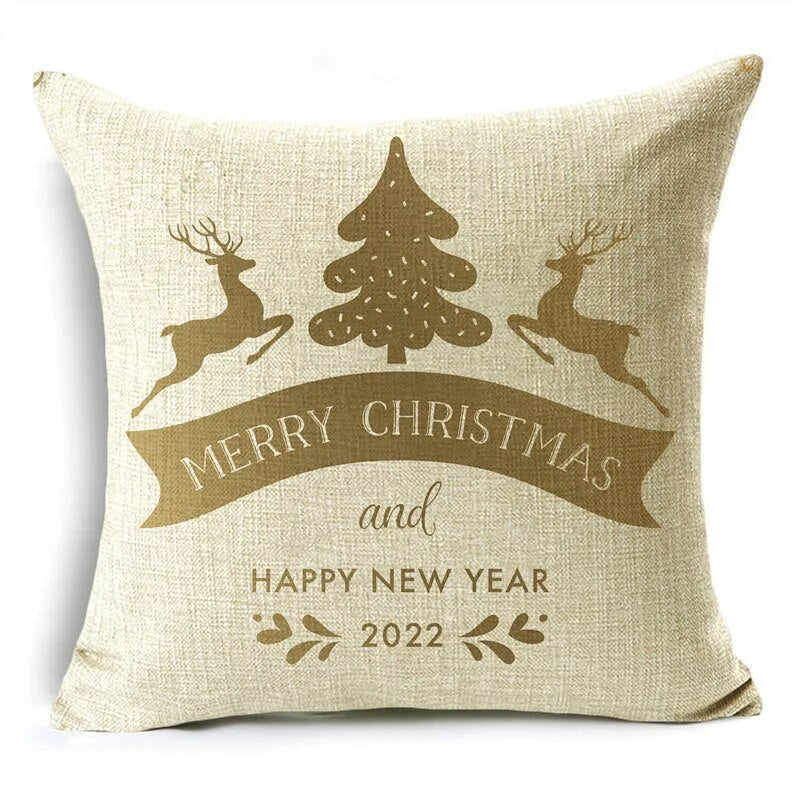TFAN Christmas Golden Cushion Cover