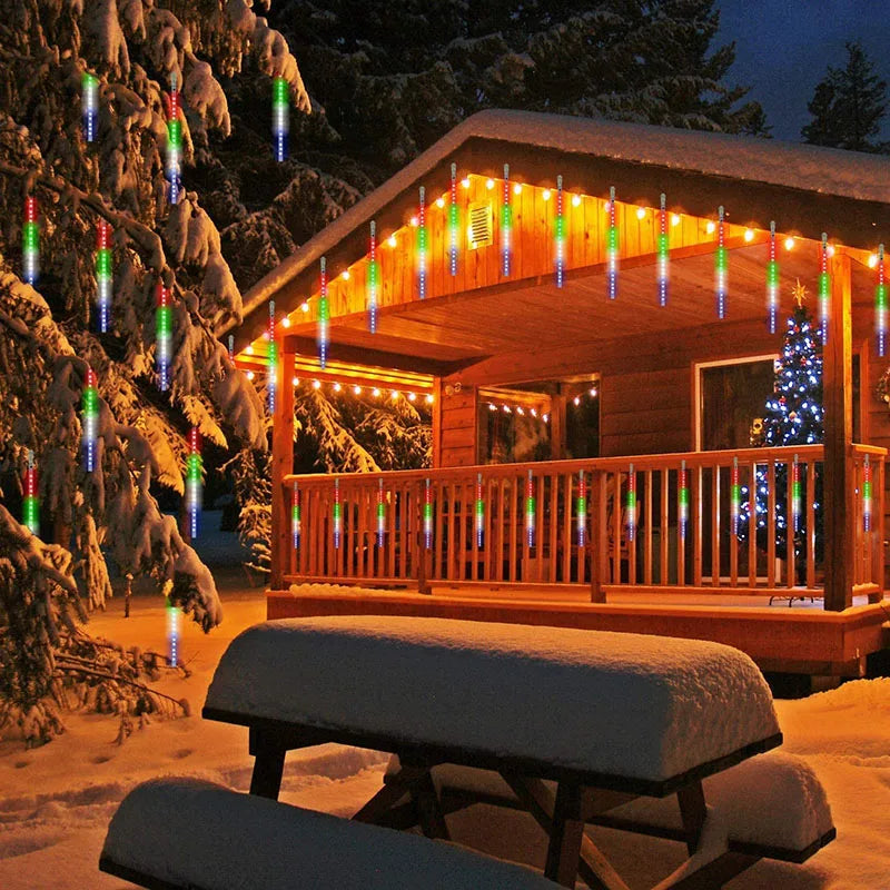 Solar Meteor Shower Rain String Lights