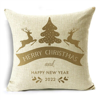 TFAN Christmas Golden Cushion Cover