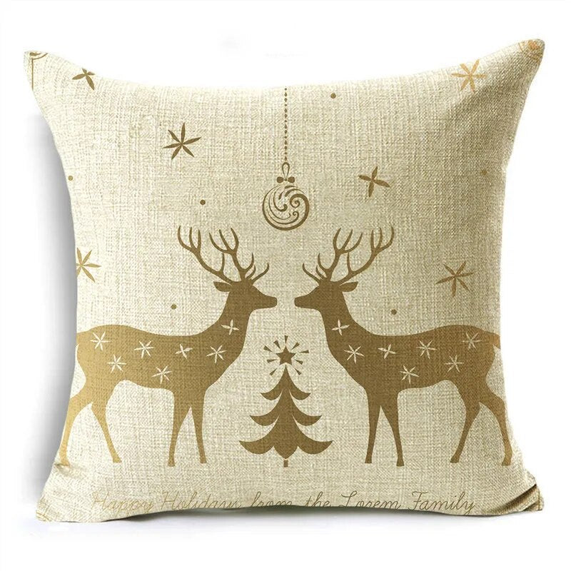 TFAN Christmas Golden Cushion Cover