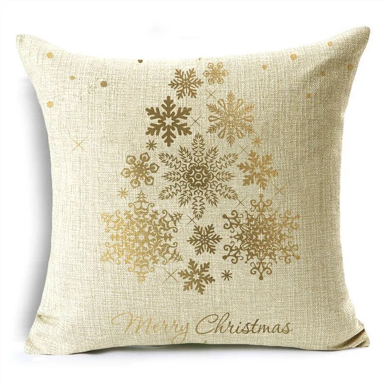 TFAN Christmas Golden Cushion Cover