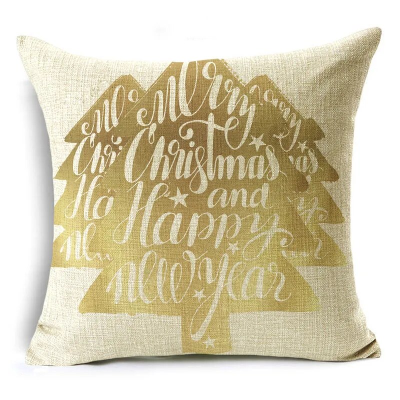 TFAN Christmas Golden Cushion Cover