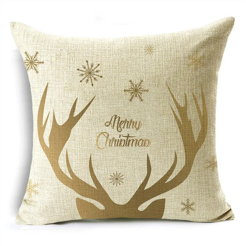 TFAN Christmas Golden Cushion Cover