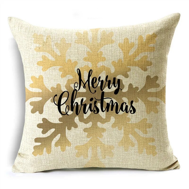 TFAN Christmas Golden Cushion Cover