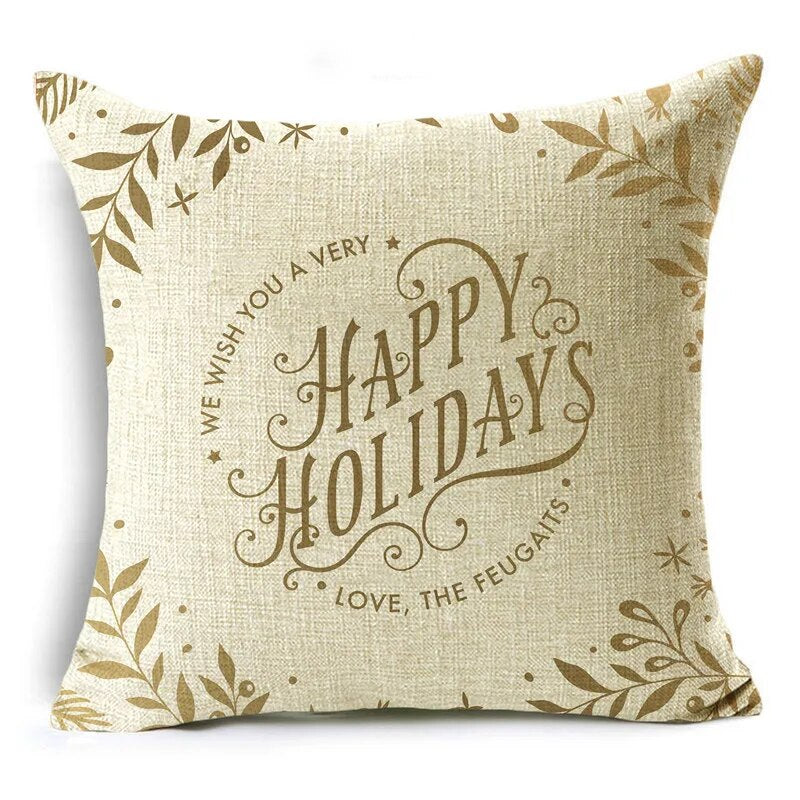 TFAN Christmas Golden Cushion Cover