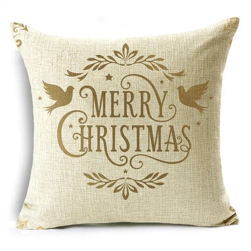 TFAN Christmas Golden Cushion Cover